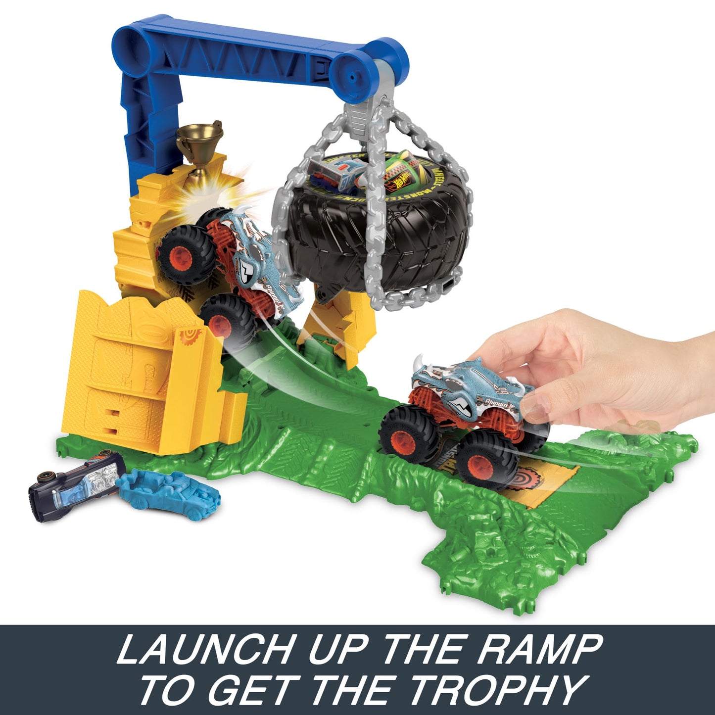 Hot Wheels Monster Trucks Rhinomite Challenge Playset