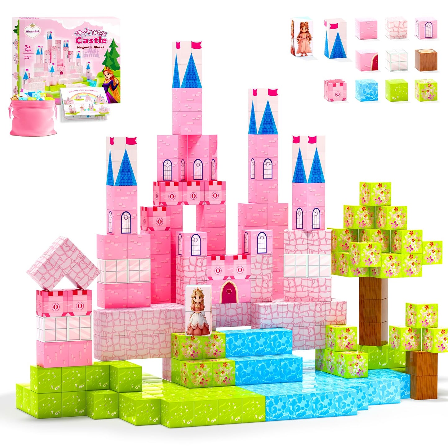 64 Pcs Magnetic Building Blocks Set for Kids