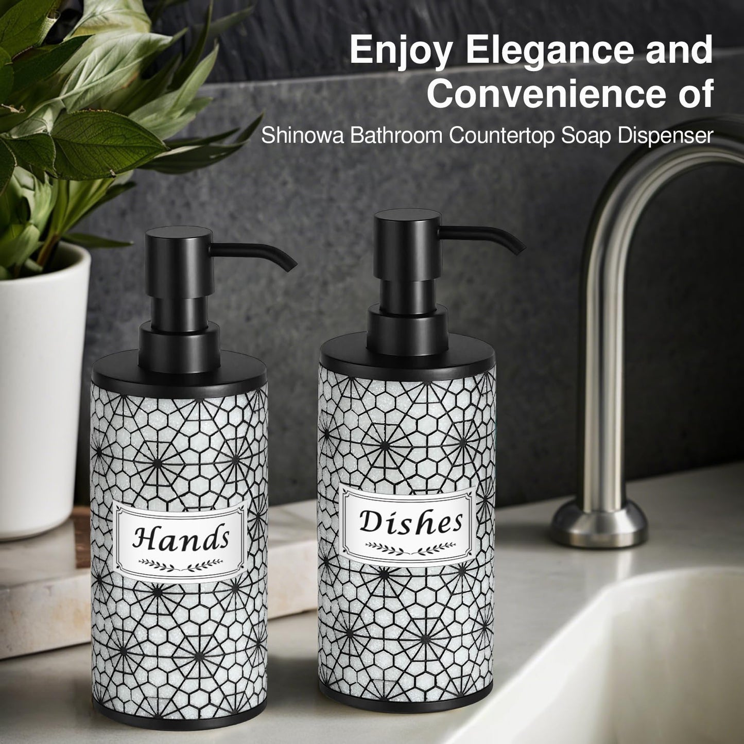 Shinowa 2-Pack Resin Soap Dispenser Set