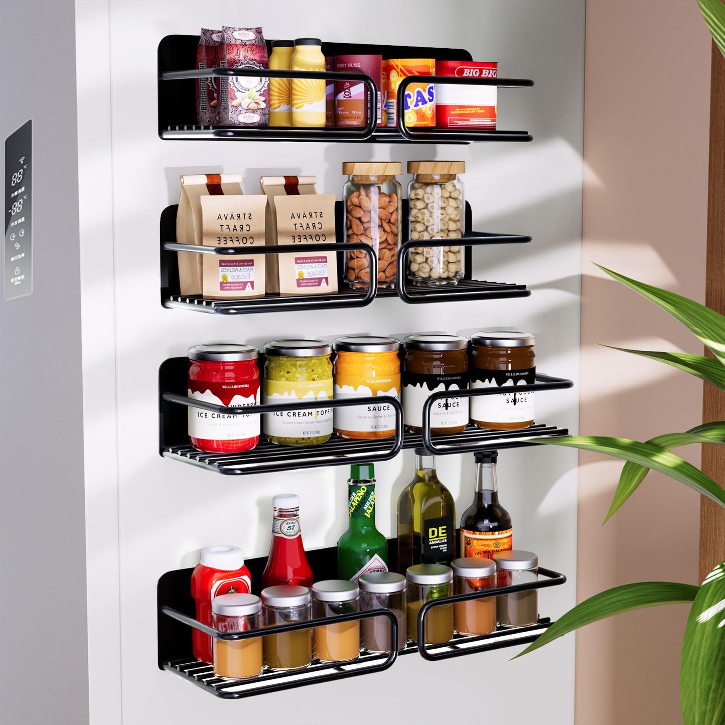 Magnetic Spice Rack Organizer for Refrigerator