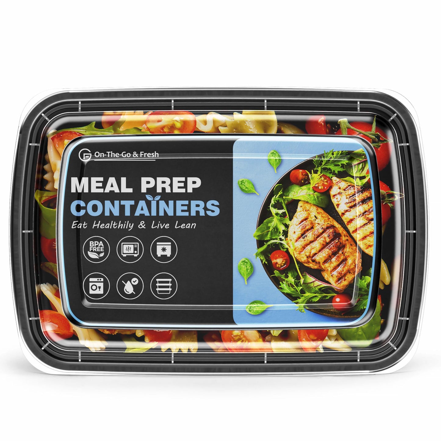 GUANFU Meal Prep Containers Reusable, 20 Pack Extra-Thick Food Storage Containers w/Lids Plastic Bento Box BPA Free Lunch Boxes Disposable Stackable Microwave Dishwasher Freezer Safe(28 oz)