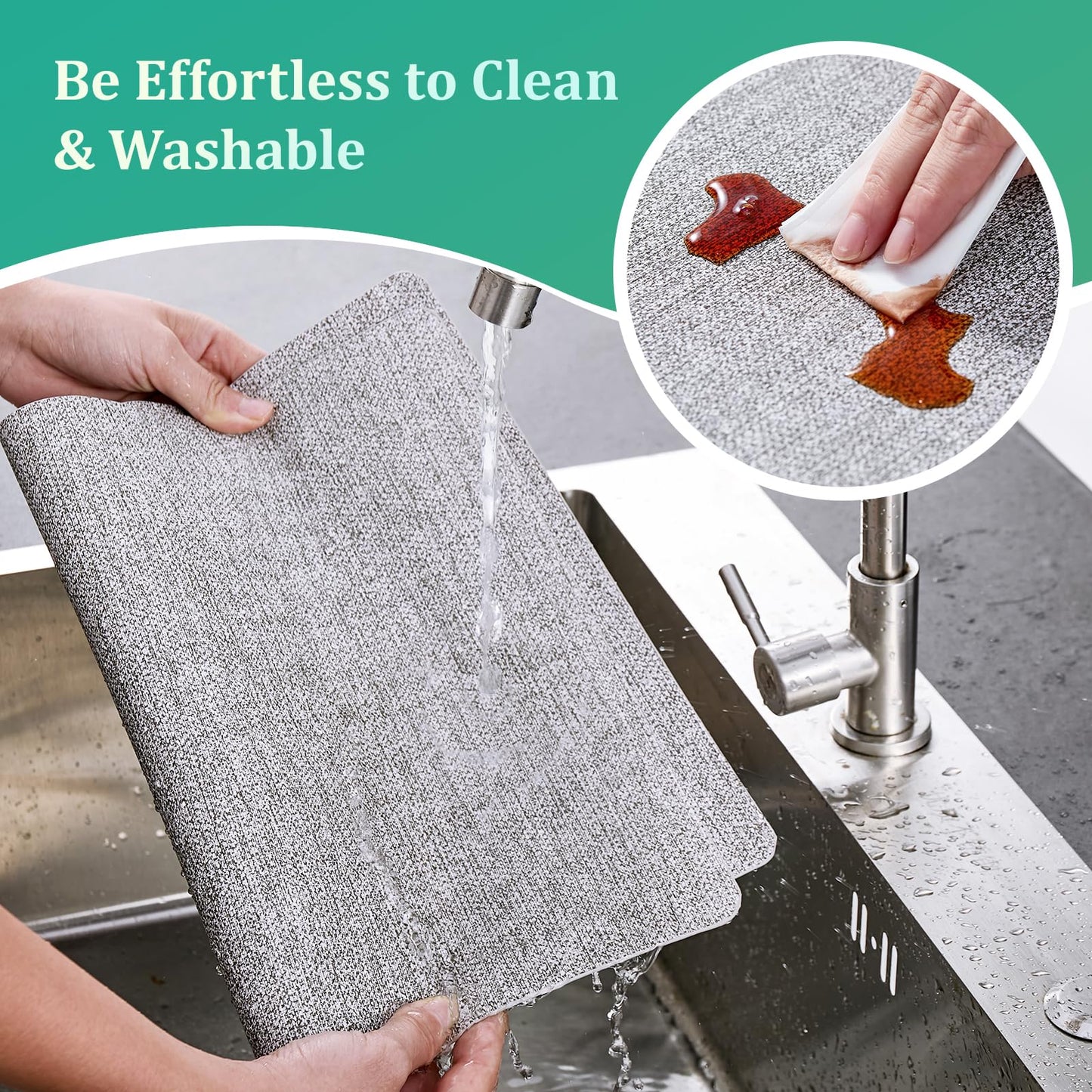 6 Faux Leather Placemats for Dining Table