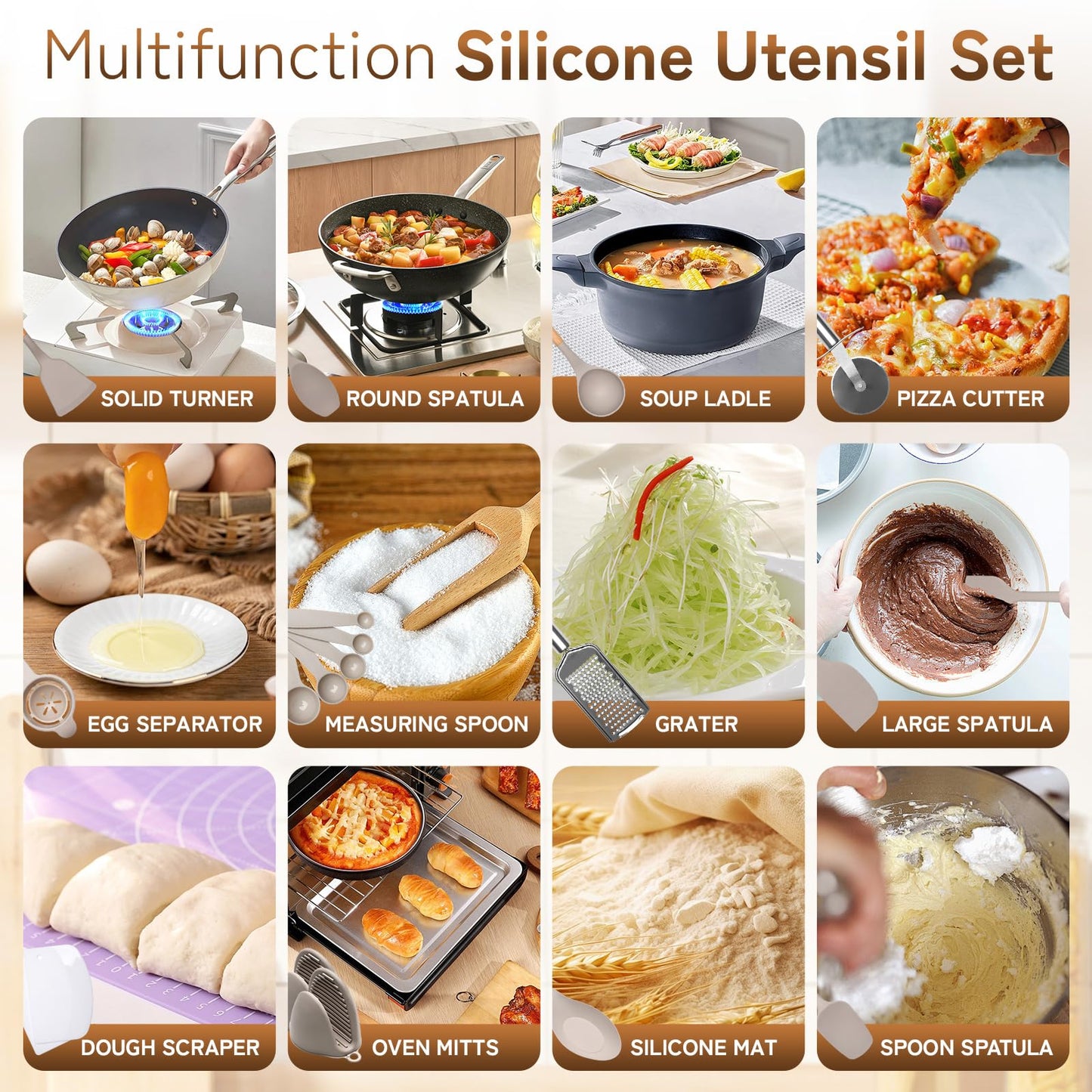43 PCS Silicone Kitchen Utensils Set with Holder