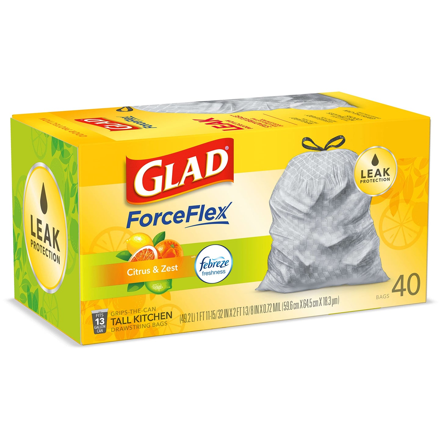 40 Count Glad ForceFlex Kitchen Trash Bags