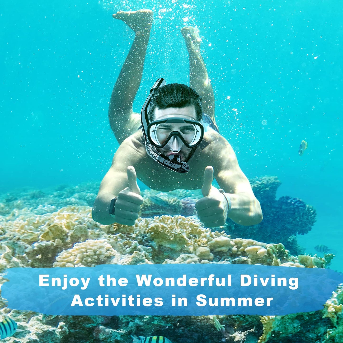Snorkeling Gear Set for Adults with Dry Top