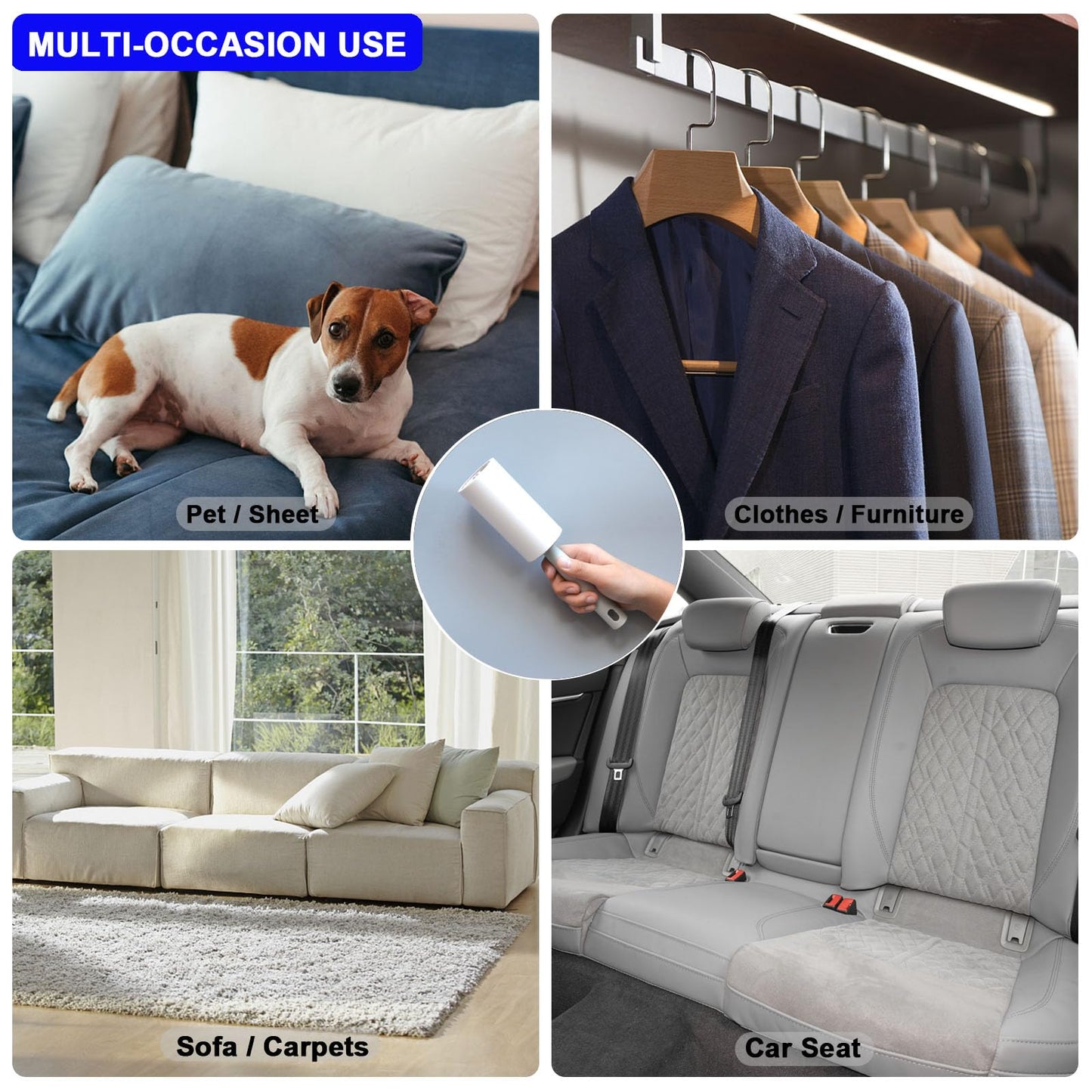 BAILALIBO Lint Roller, 660 Sheets Lint Rollers for Pet Hair Extra Sticky, 3 Handles + 6 Refills, Lint Remover for Clothes, Couch, Dog, Cat Hair, Strong Sticky Lint Roller Refills, Pet Hair Removal.