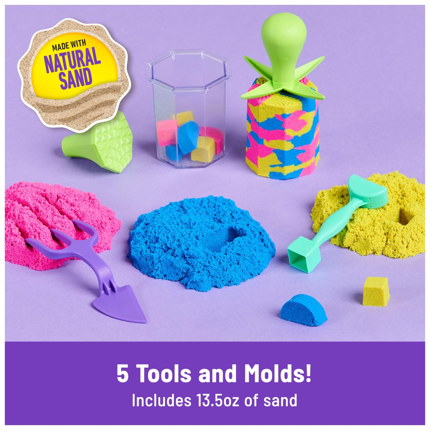 Kinetic Sand Squish N’ Create Playset with Tools