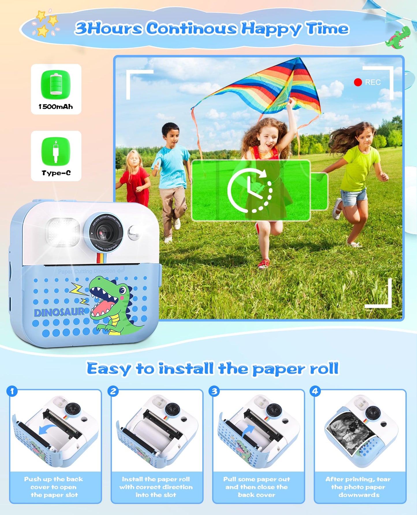 Kids Digital Camera with Instant Print Feature