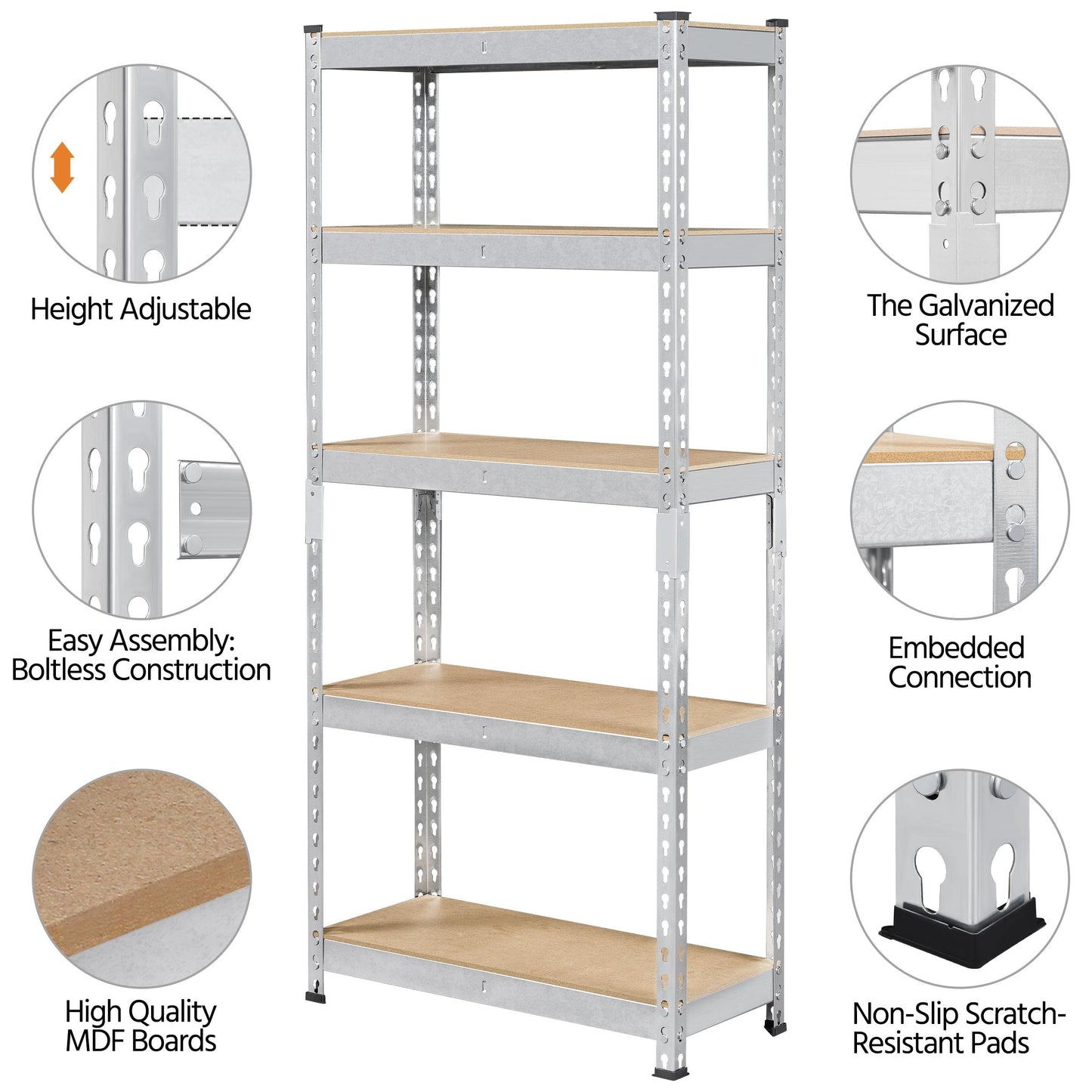 5-Tier Heavy Duty Garage Shelving Unit