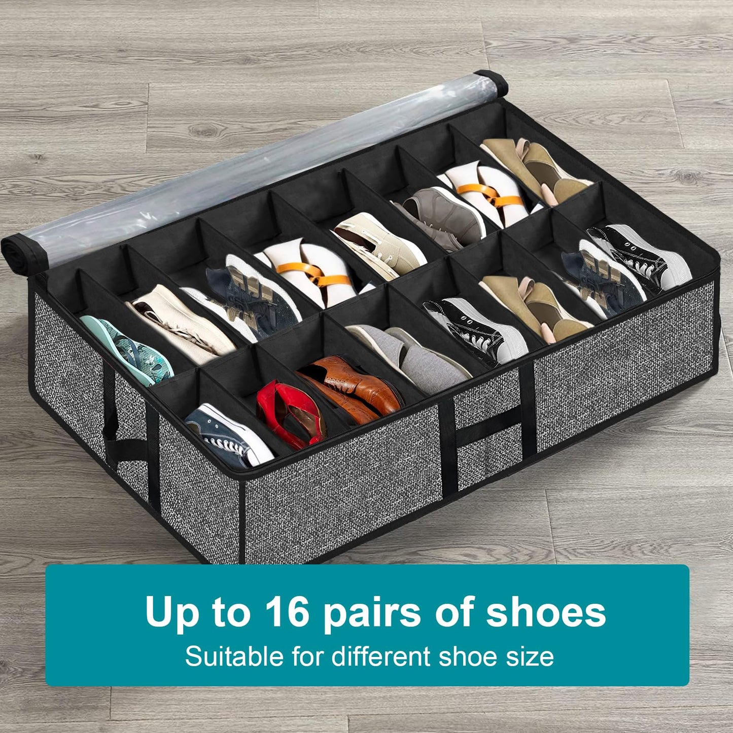 2 Pack Under Bed Shoe Storage Organizer
