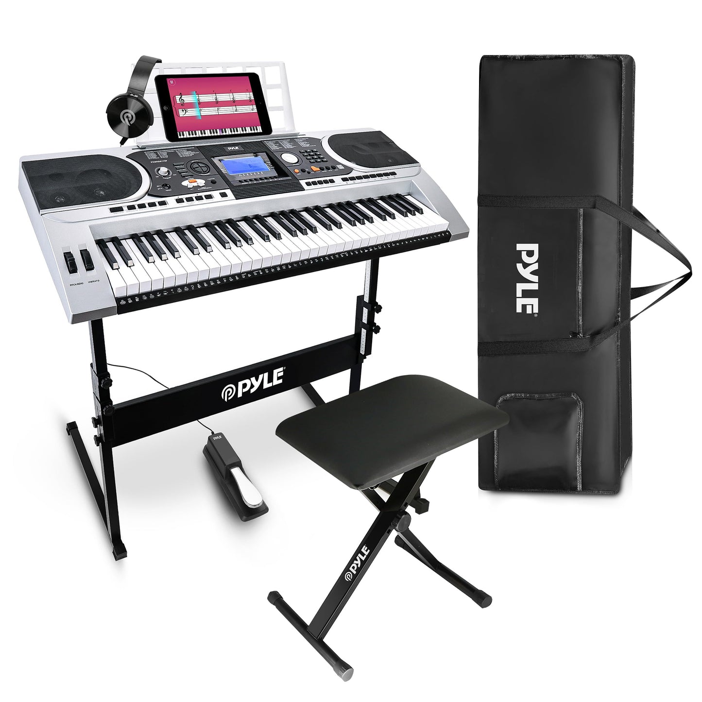 61-Key Portable Electronic Piano with Case and Stand