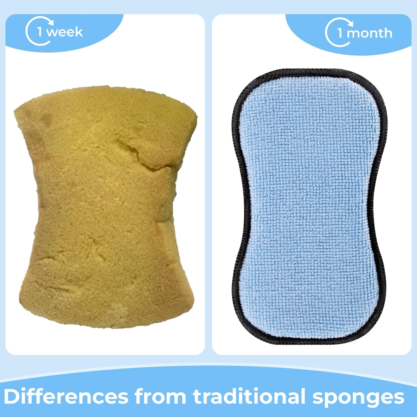 6 Pack Non-Scratch Kitchen Scrub Sponges