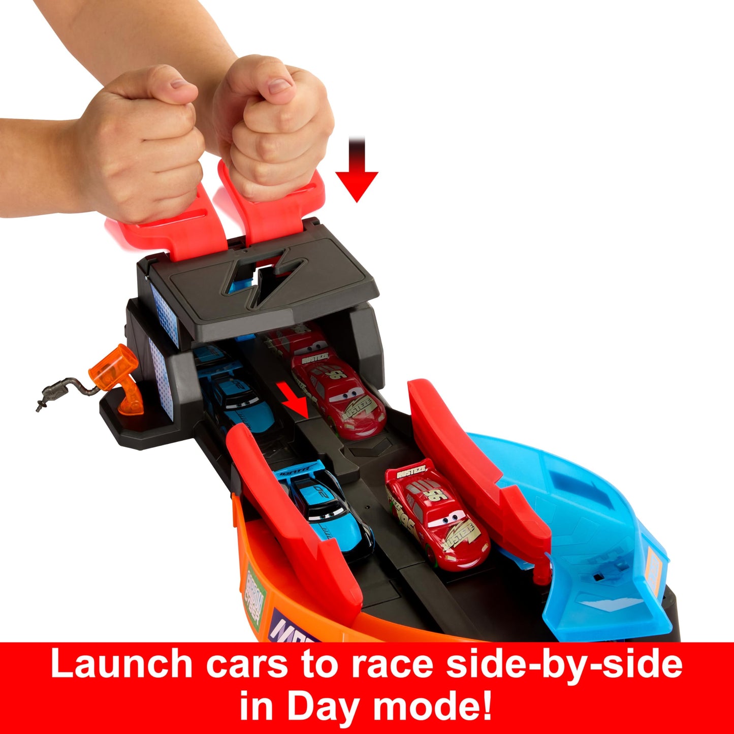 Glow Racers Track Set by Mattel with 2 Cars