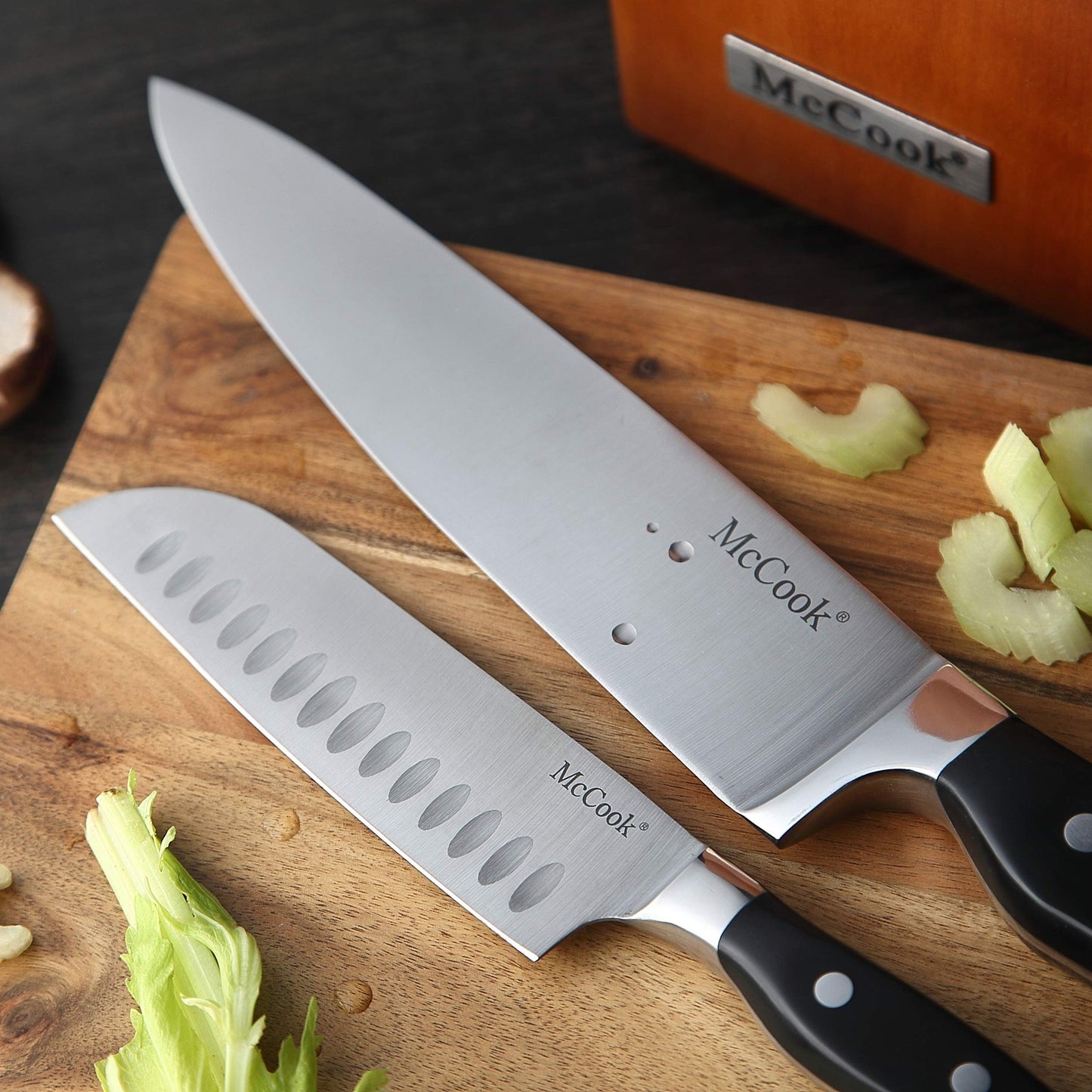 McCook Knife Set with Wooden Block & Sharpener