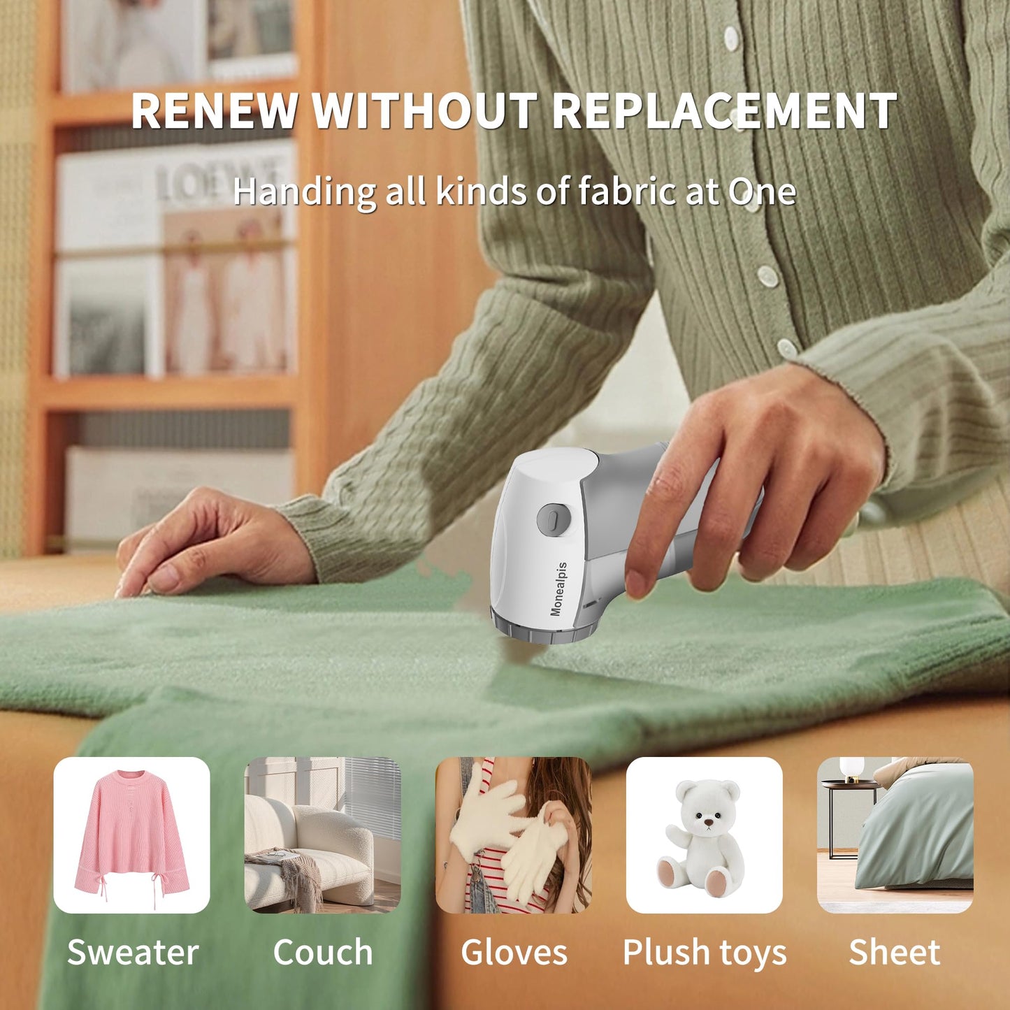 Monealpis Fabric Shaver for Clothes and Furniture