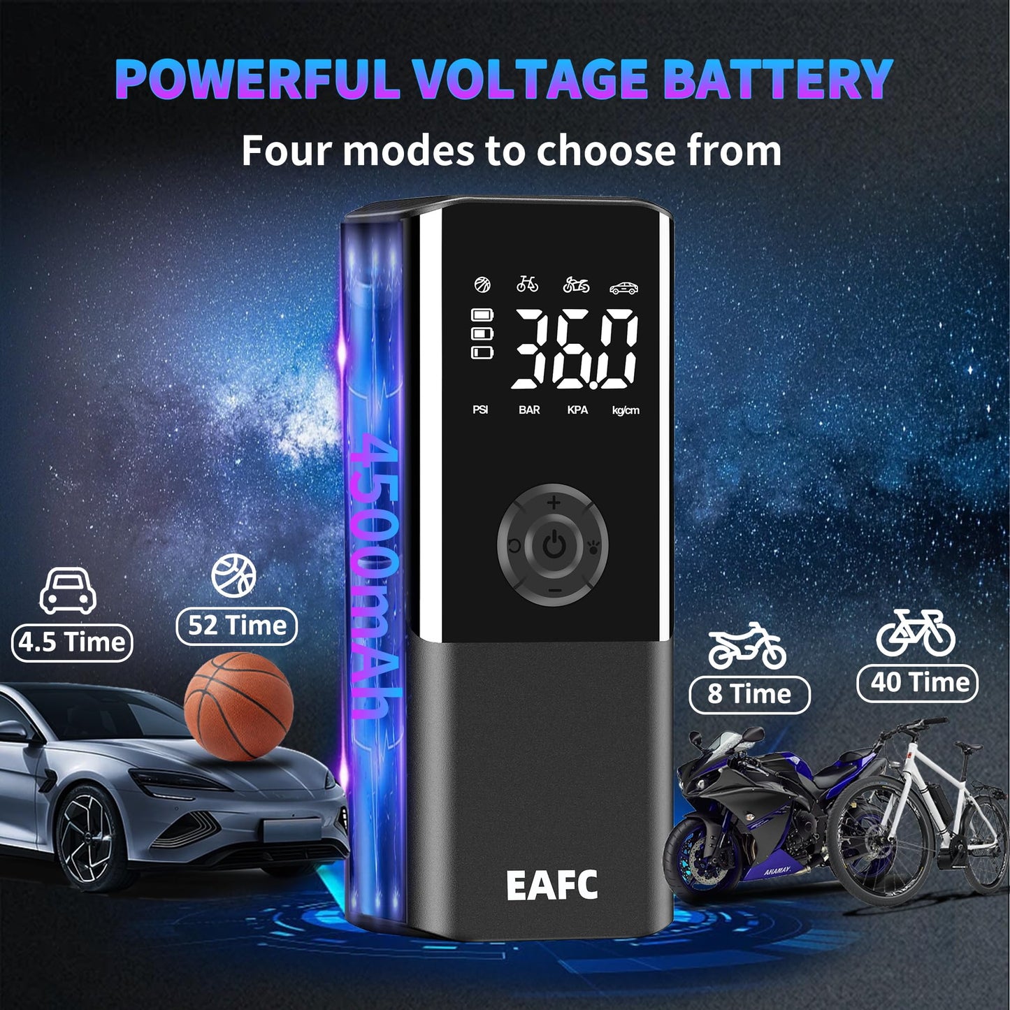 Cordless Air Compressor for Car Tires - EAFC