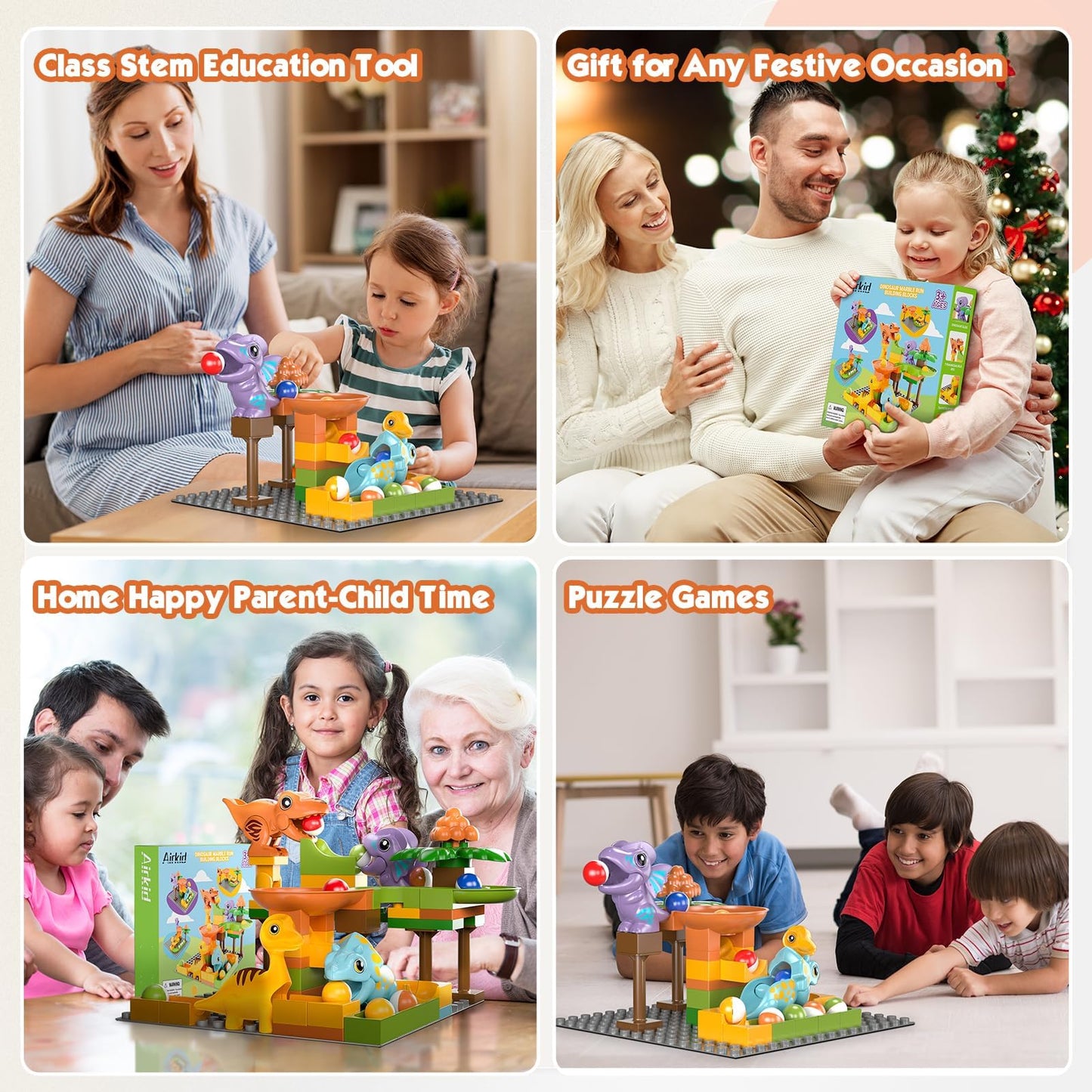 Dinosaur Marble Run with STEM Building Blocks