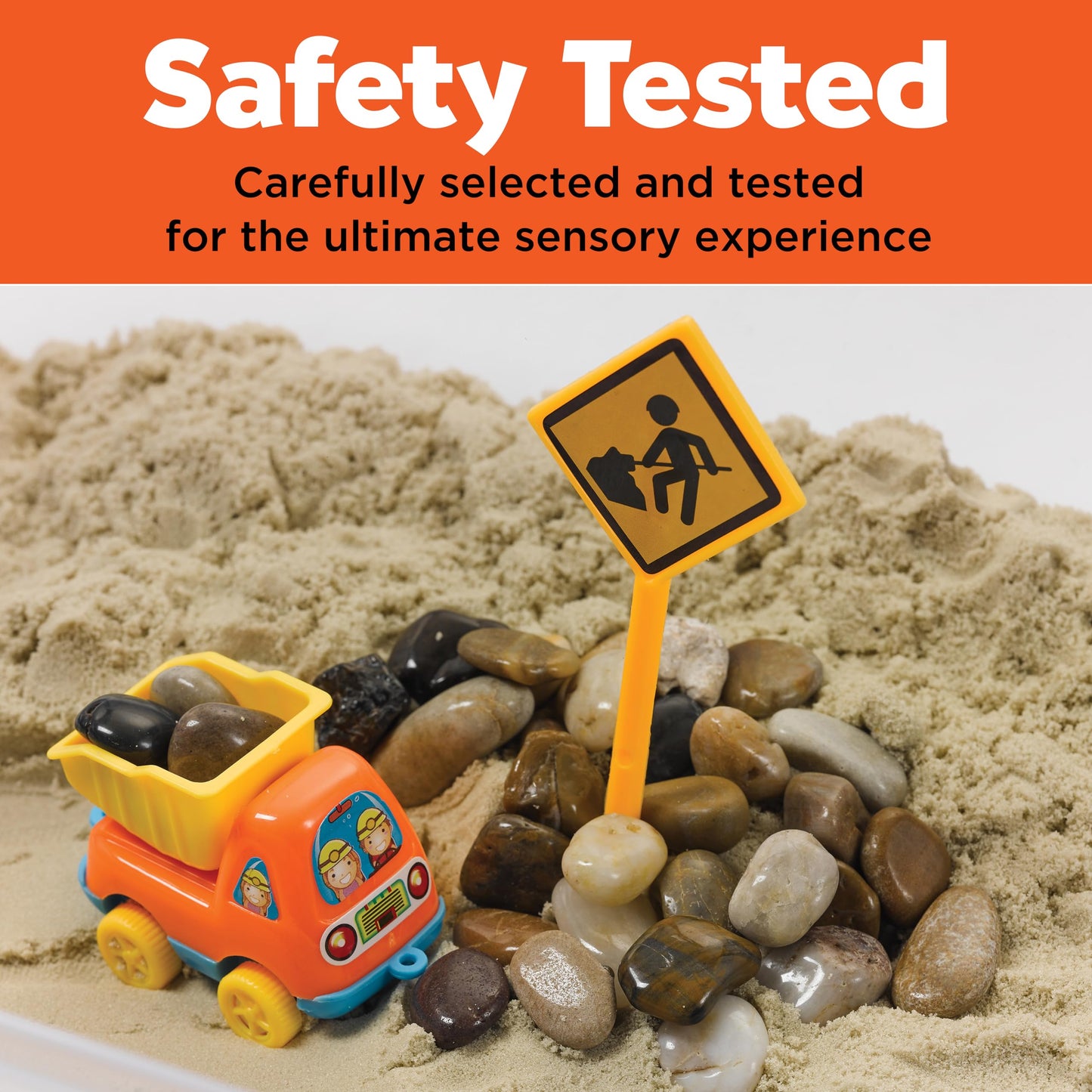 Construction Zone Sensory Bin Playset for Kids