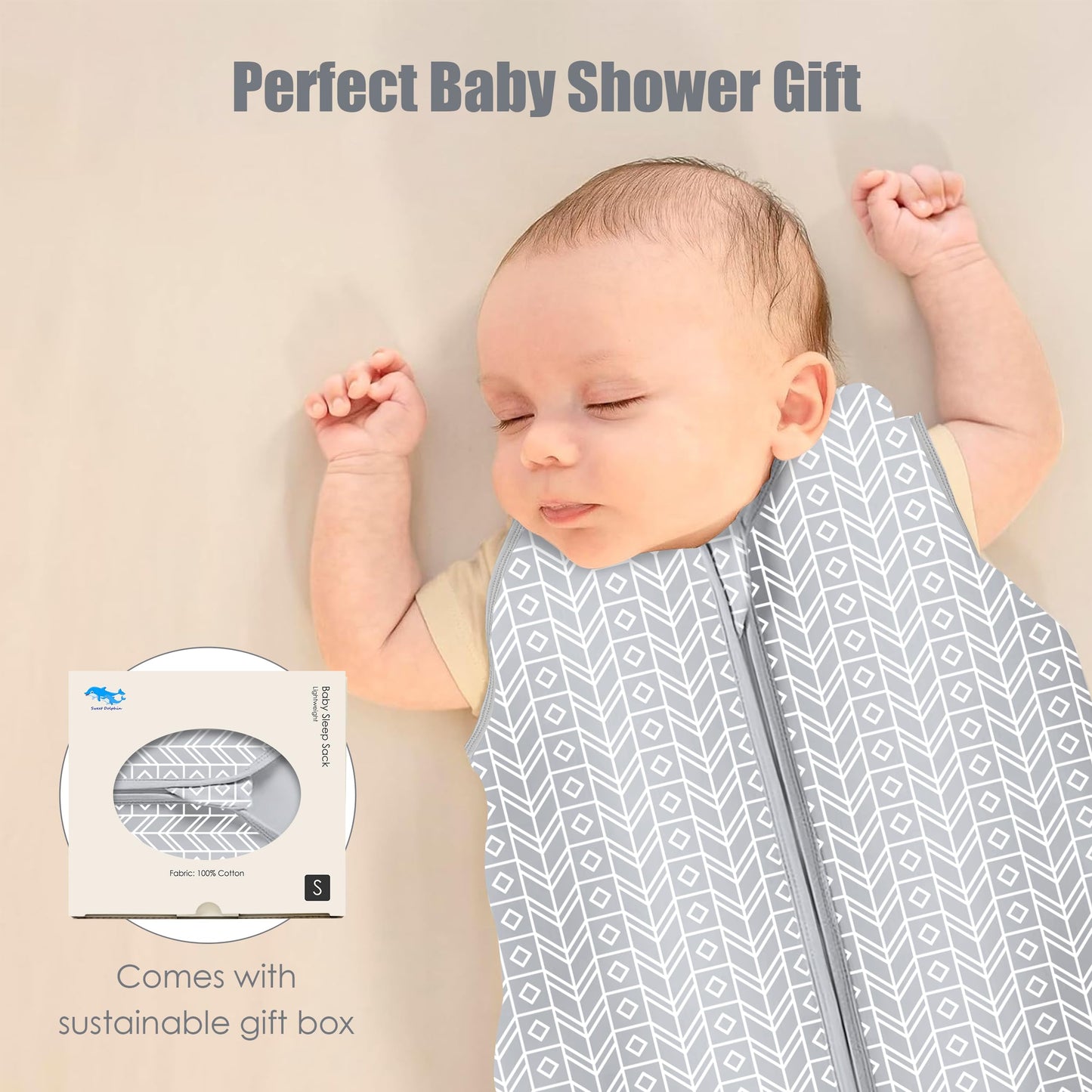 3 Pack Baby Sleep Sacks by SWEET DOLPHIN