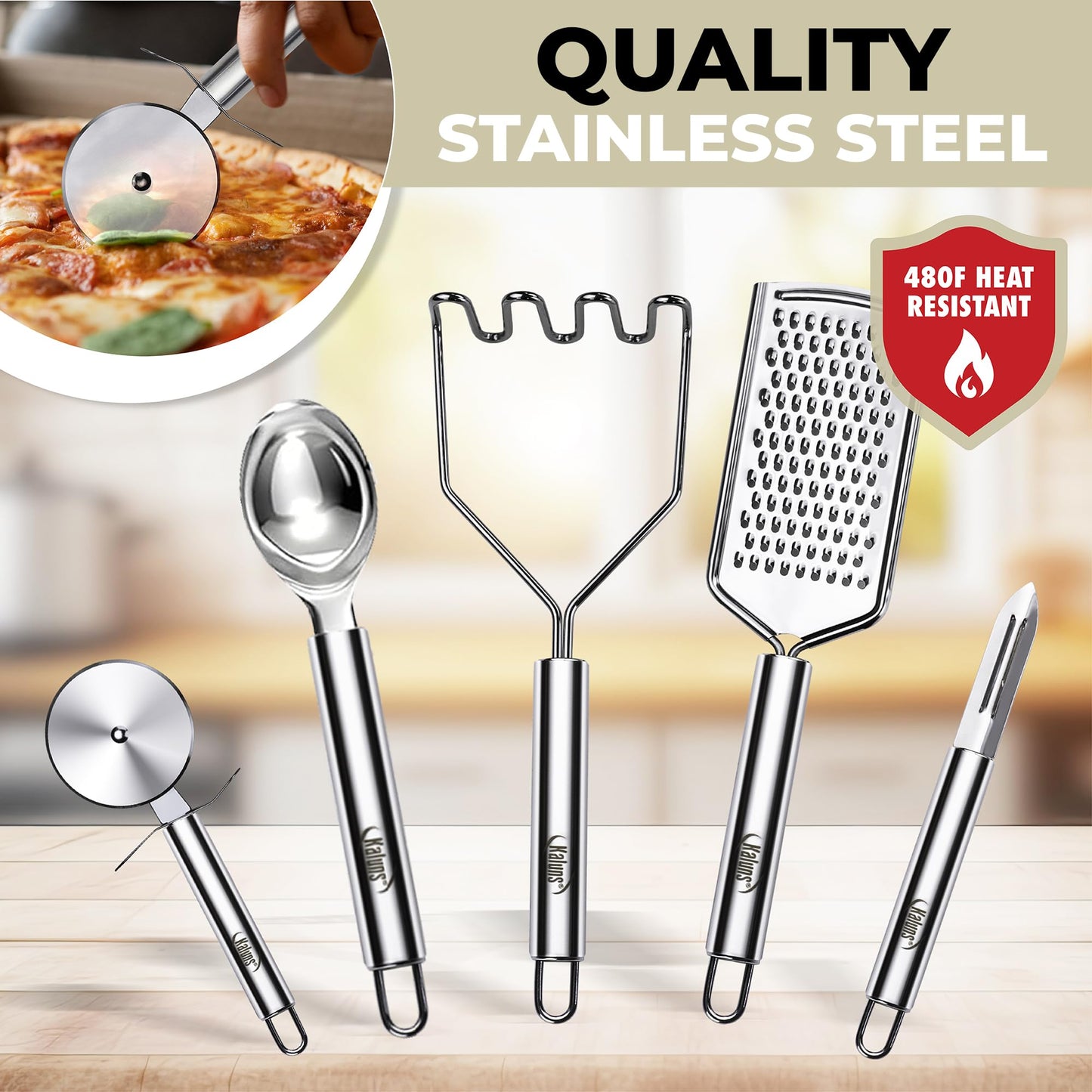 50 PCS Silicone Kitchen Utensils Set - Heat Resistant