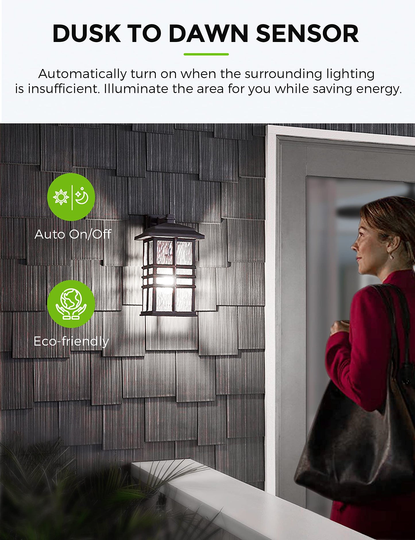 LED Dusk to Dawn Light Bulbs, 5000K, 4 Pack