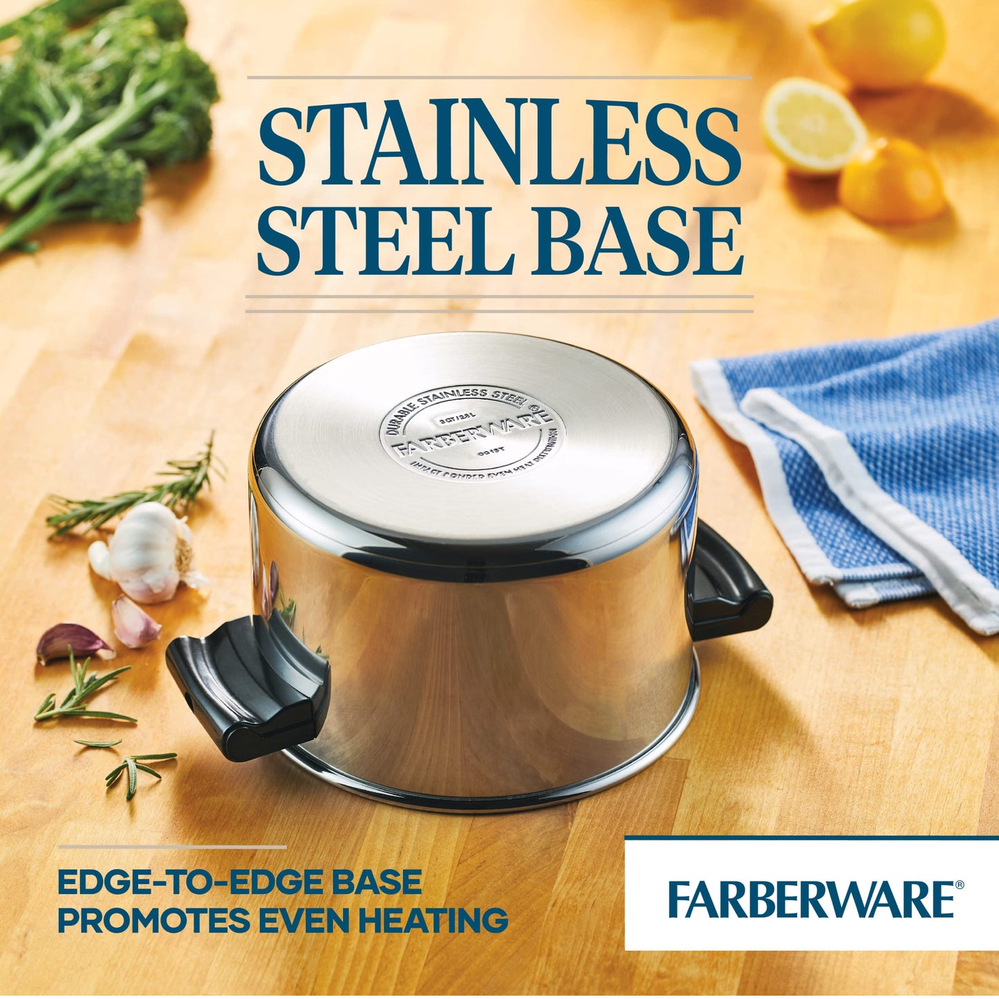 4-Quart Farberware Stainless Steel Saucepot with Lid