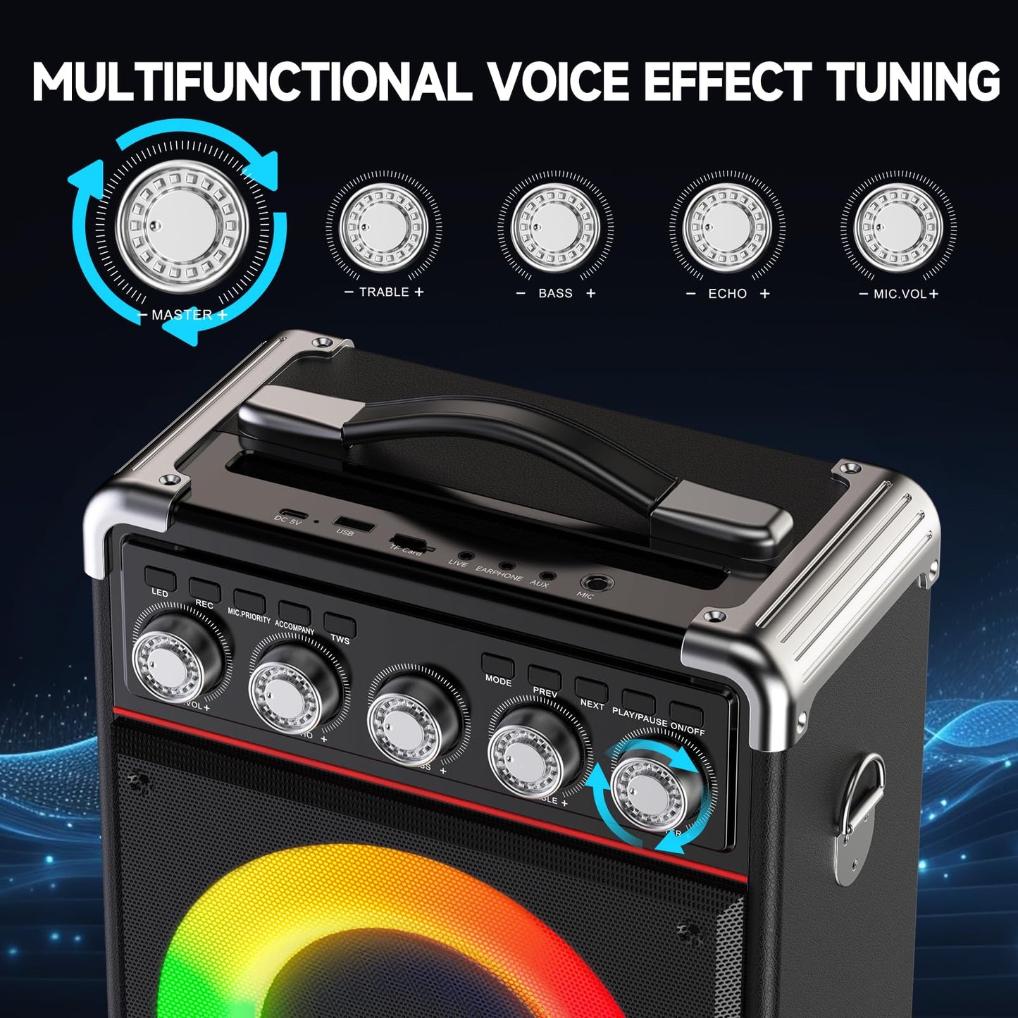 Karaoke Machine with 2 Microphones by HWWR