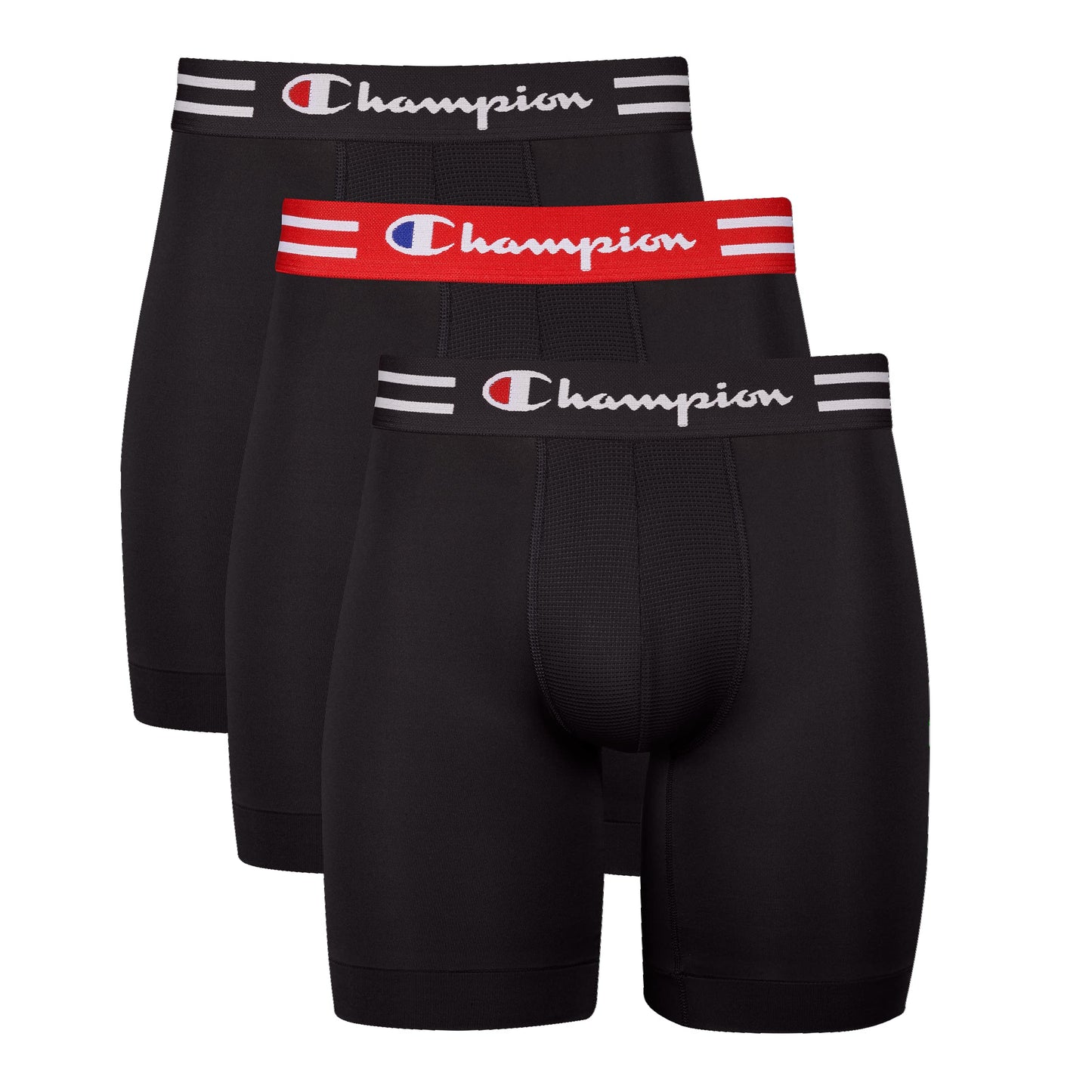 Champion Men's Cotton Stretch Boxer Briefs, Black