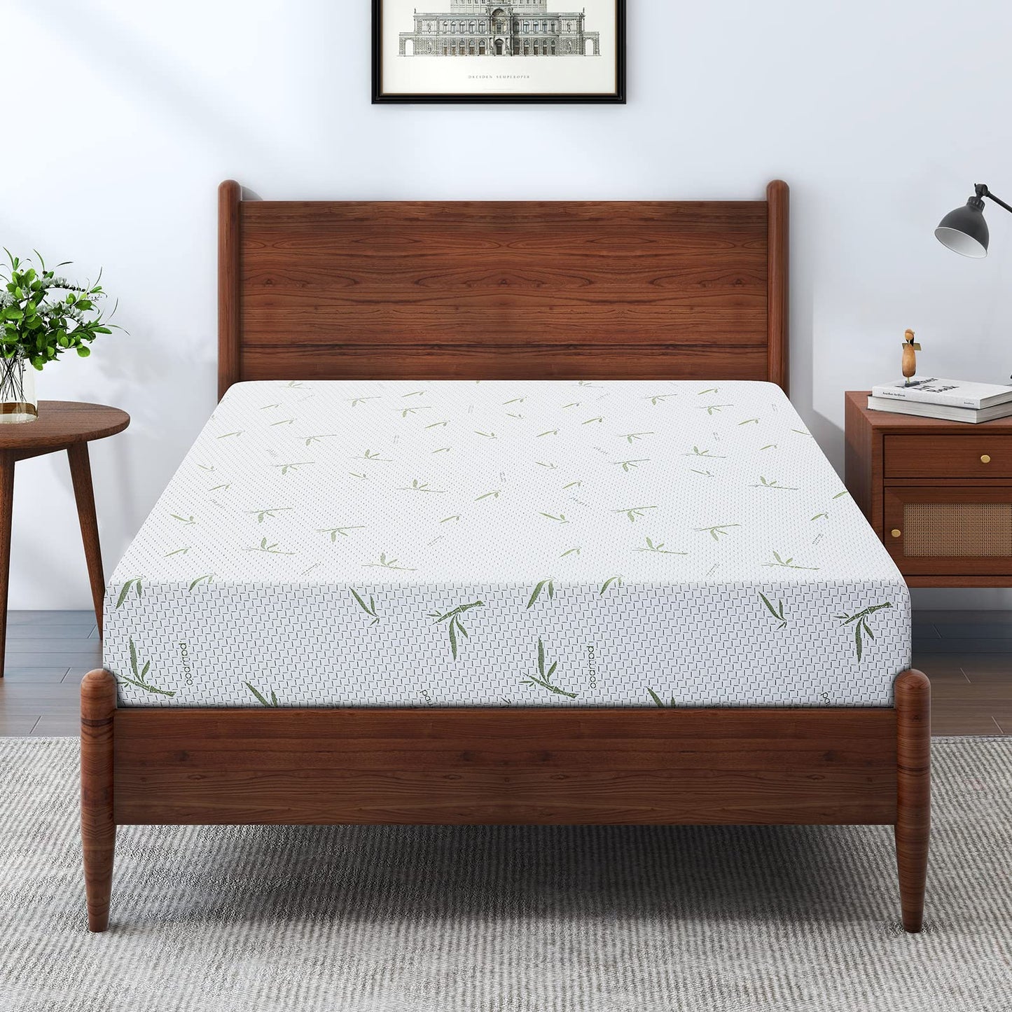 IULULU Twin Mattress, 10 Inch Memory Foam Mattress in a Box, Green Tea Gel Infused Mattresses with Breathable Bamboo Cover for Cool Sleep, Medium Supportive, CertiPUR-US Certified