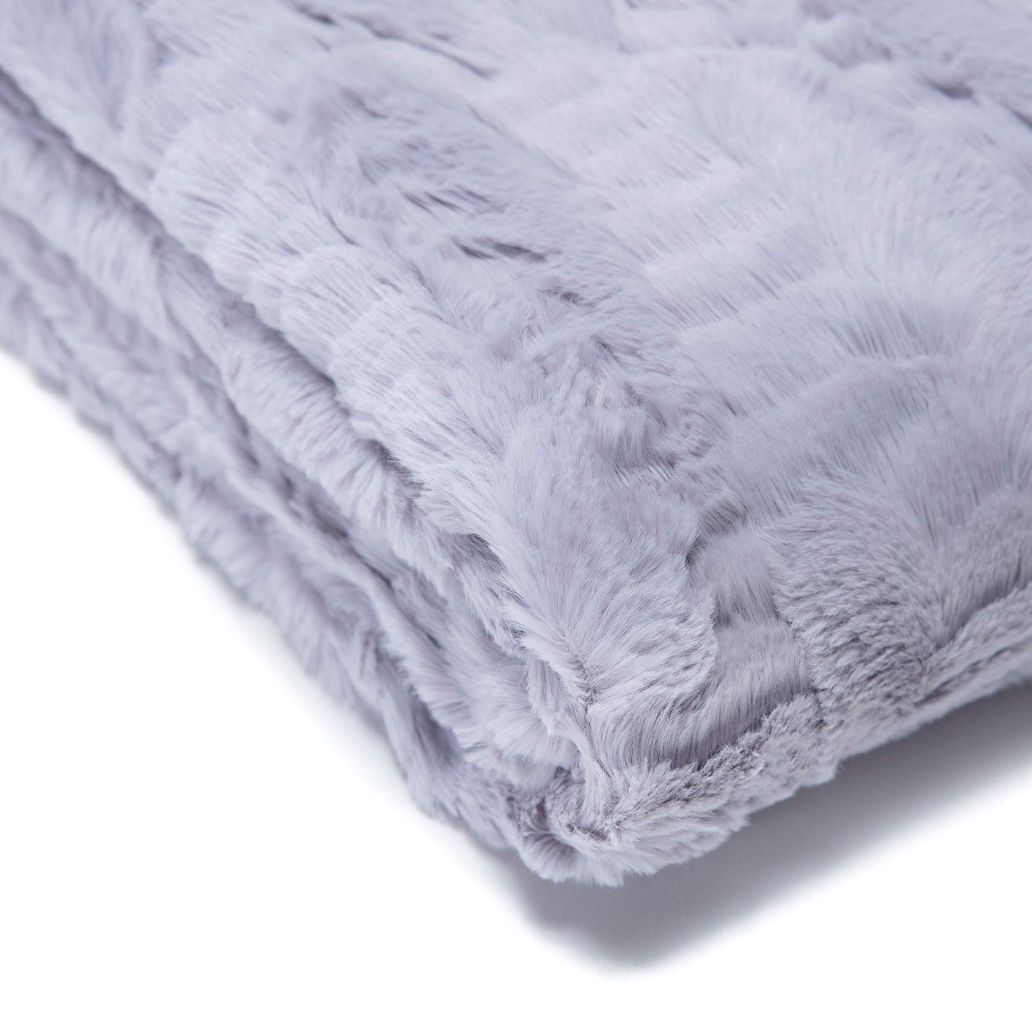 Chanasya Premium Fuzzy Faux Fur Rectangular Embossed Throw Blanket - Super Soft and Warm Lightweight Reversible Mink for Couch, Home, Living Room, and Bedroom Décor (50x65 Inches) Lavender
