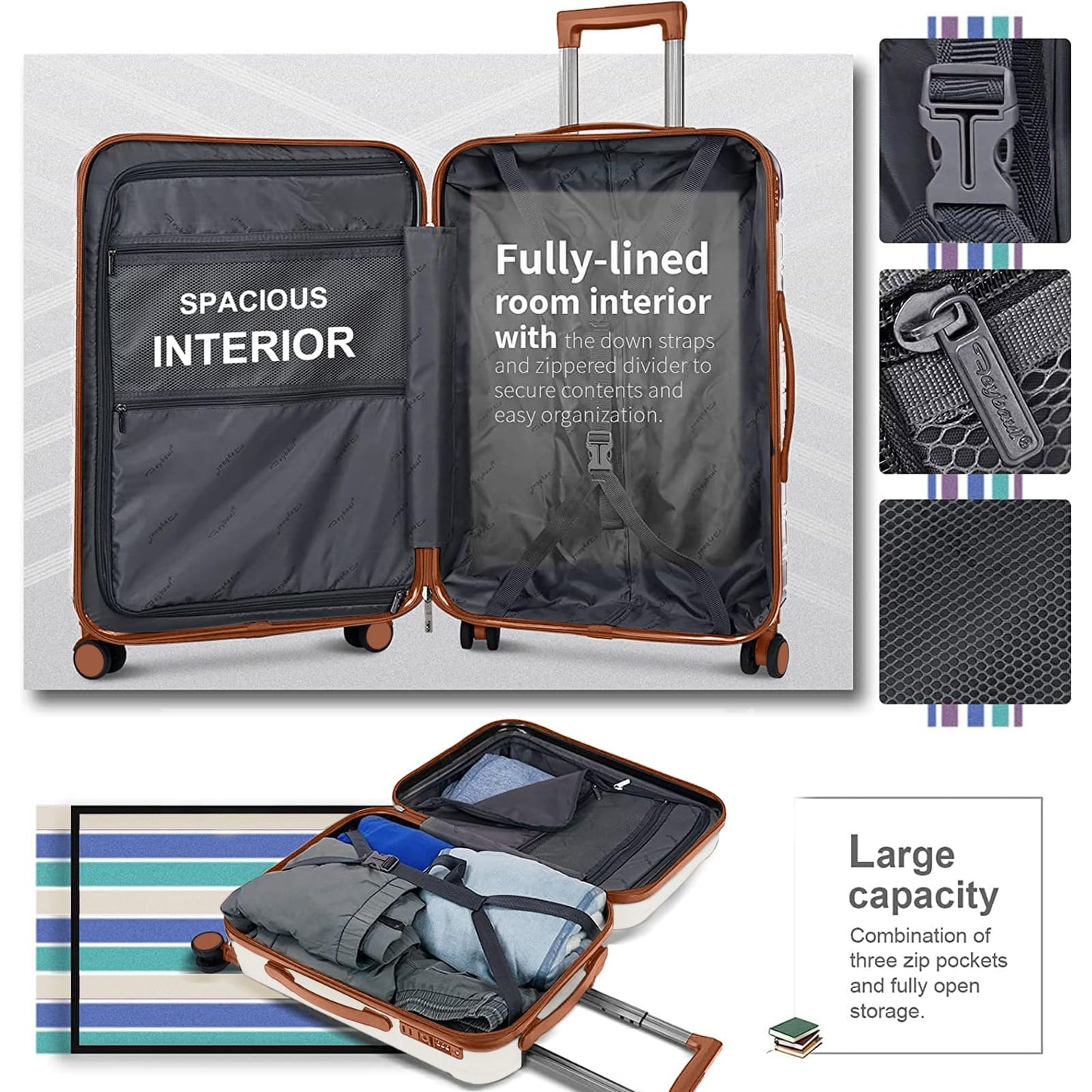 2 Piece Carry On Luggage Set with Spinner Wheels