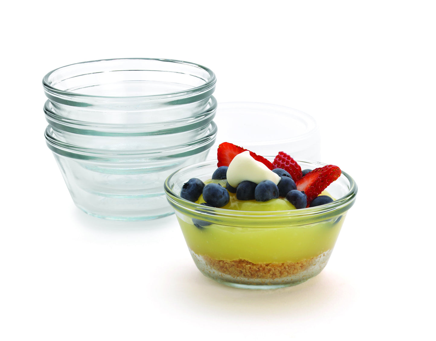 Anchor Hocking Set of 4 Glass Custard Cups