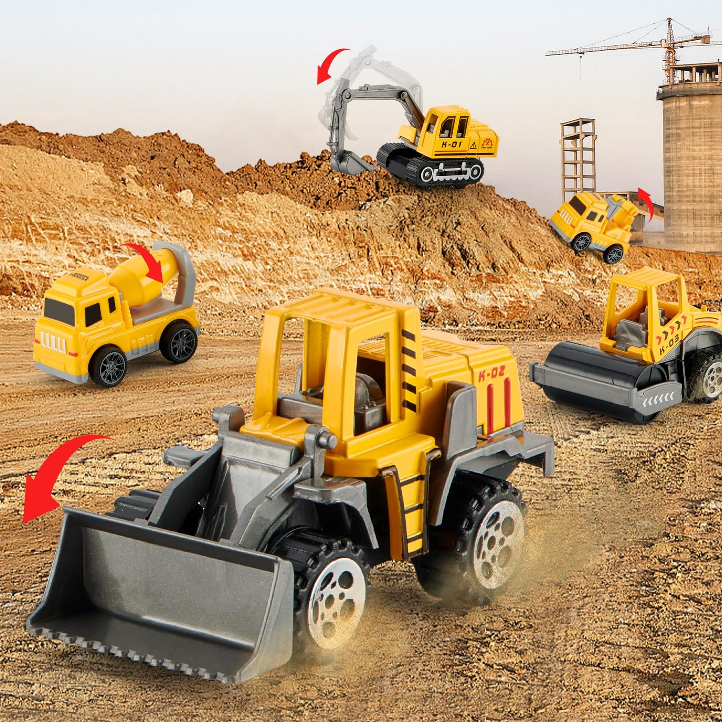 Die-cast Construction Car Carrier Toy Set