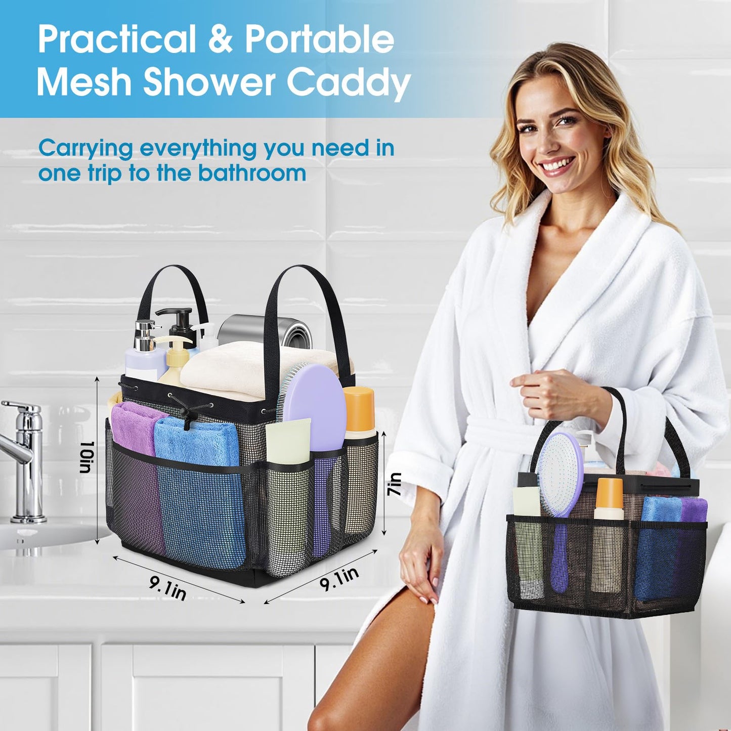 SmartTrends Large Mesh Shower Caddy Portable