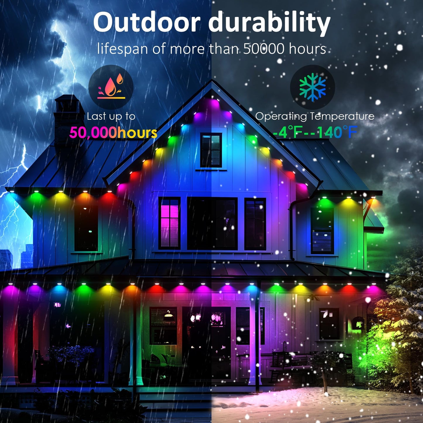 100ft RGBCW Smart Outdoor String Lights