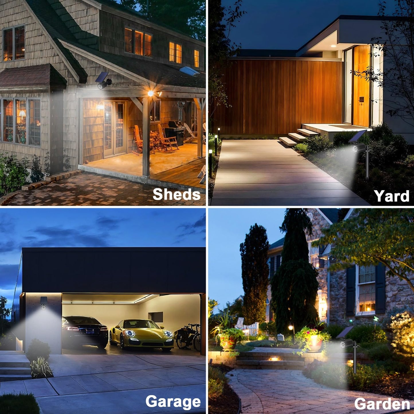 2000LM CAHOUGSMT Solar Motion Sensor Flood Lights