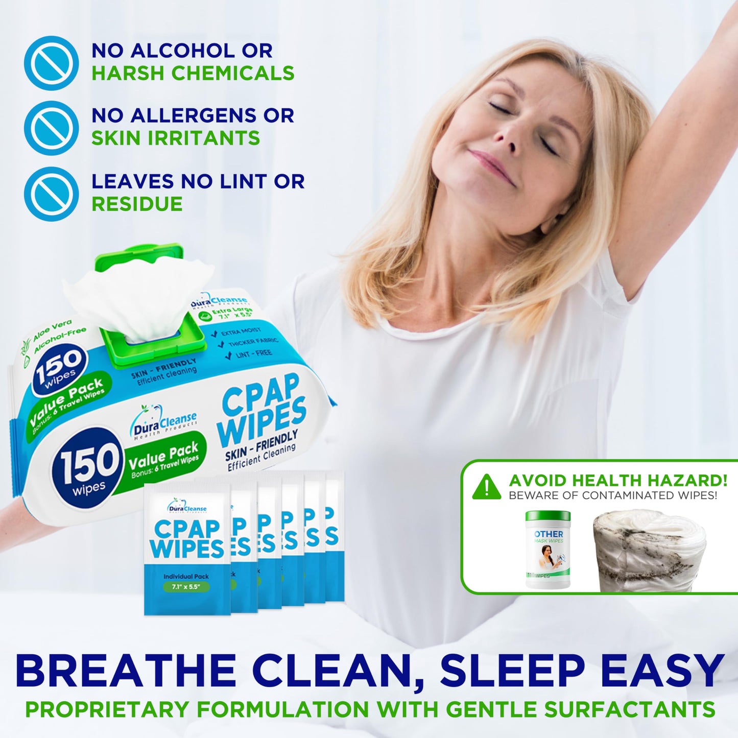 CPAP Mask Cleaning Wipes - Large 4 Pack