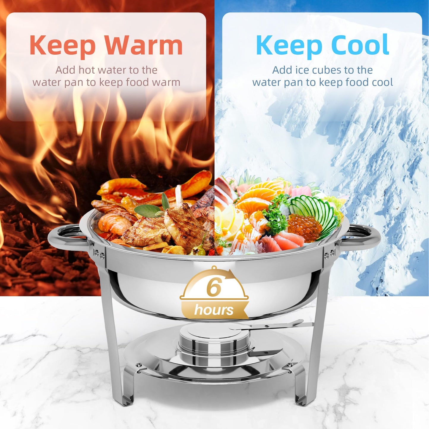 YITAHOME 5QT Round Chafing Dish Set for Buffet