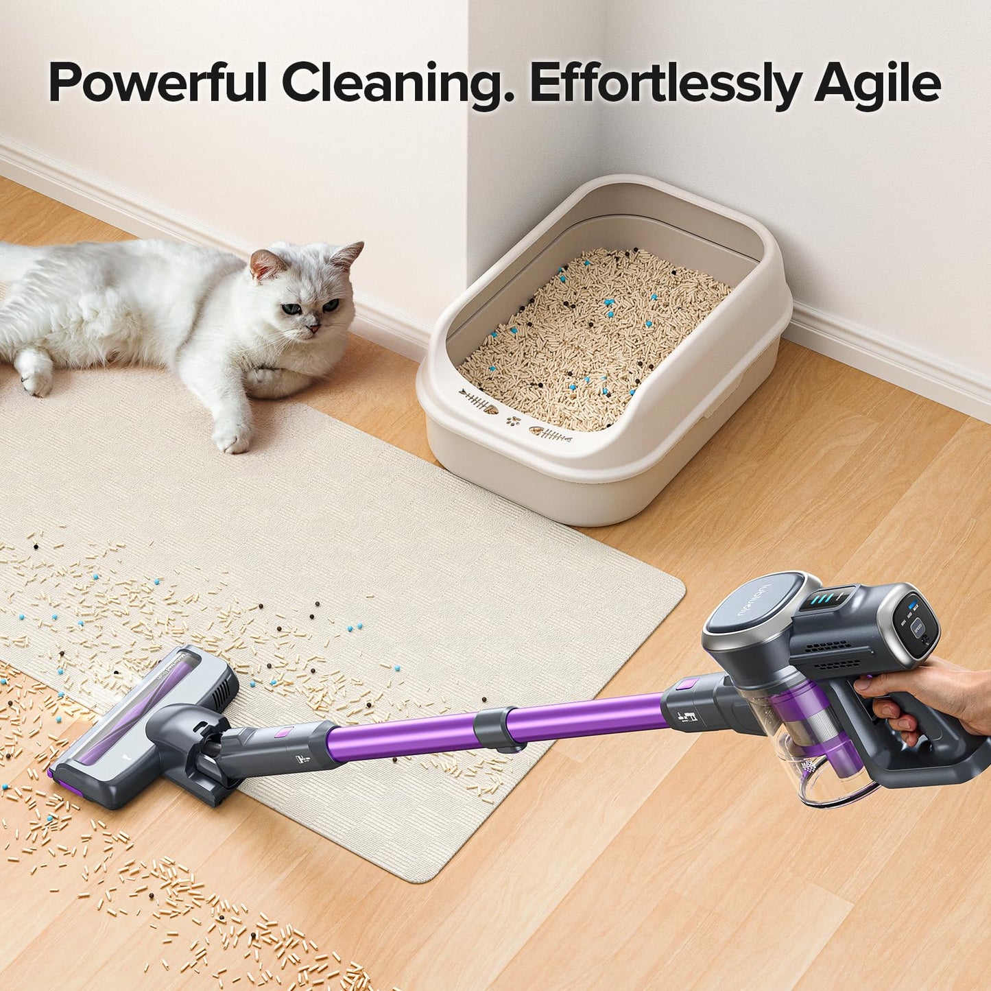 Cordless Vacuum Cleaner with LED Display & Suction