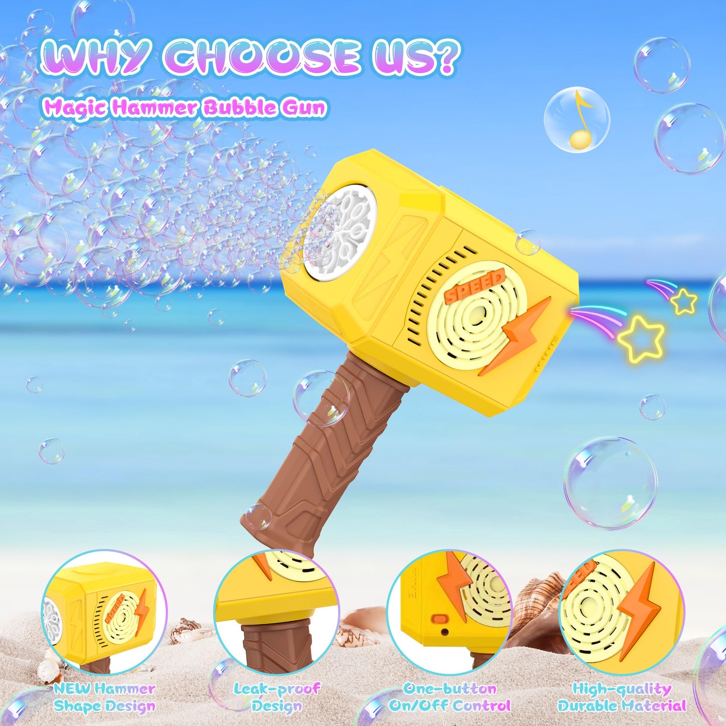 Bubble Machine with Light & Music for Kids