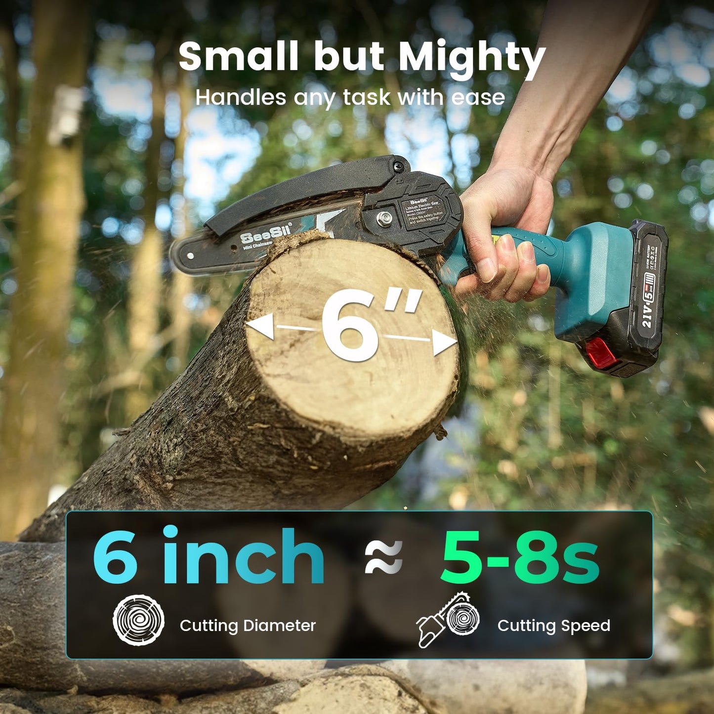 6-Inch Cordless Mini Chainsaw for Tree Trimming