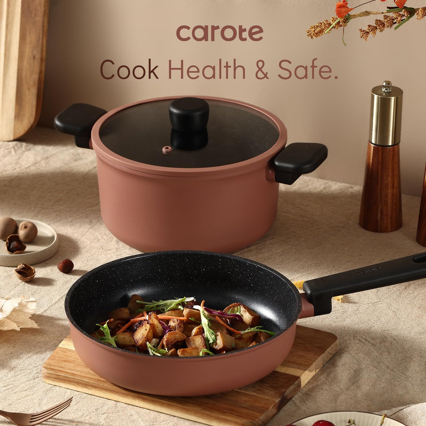 CAROTE 16-Piece Nonstick Cookware Set with Tools