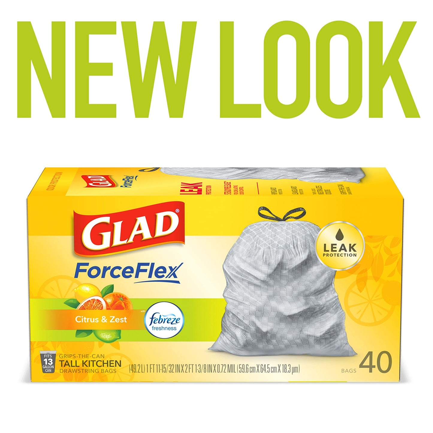 40 Count Glad ForceFlex Kitchen Trash Bags
