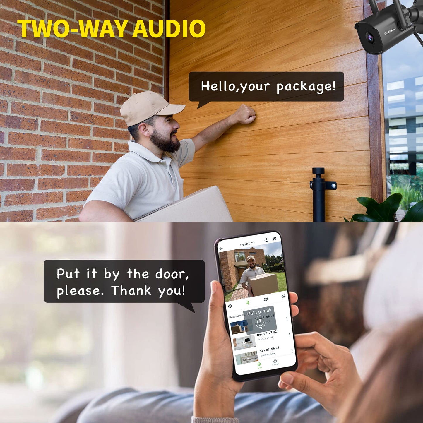 Septekon 3MP Outdoor Security Camera with Night Vision