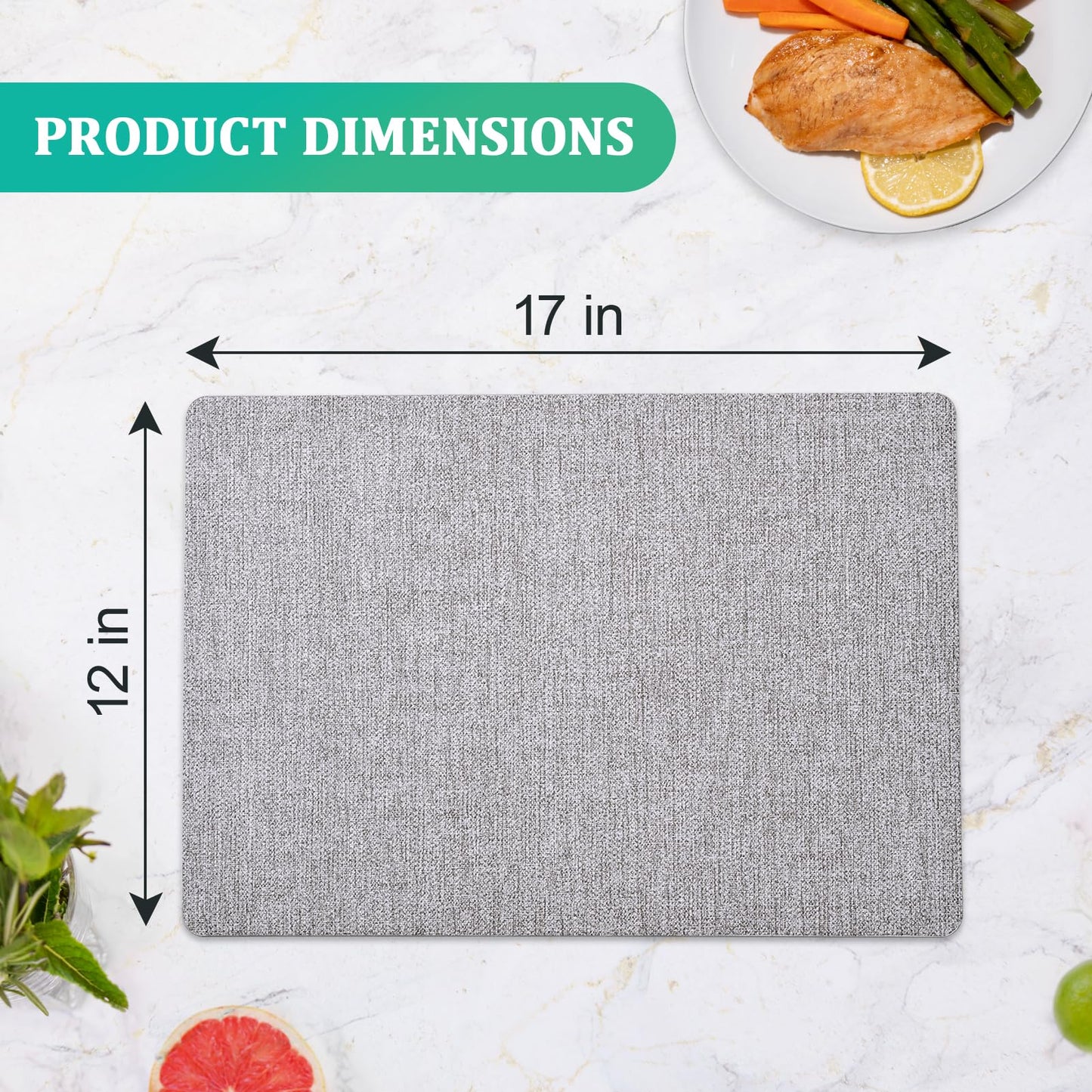 6 Faux Leather Placemats for Dining Table