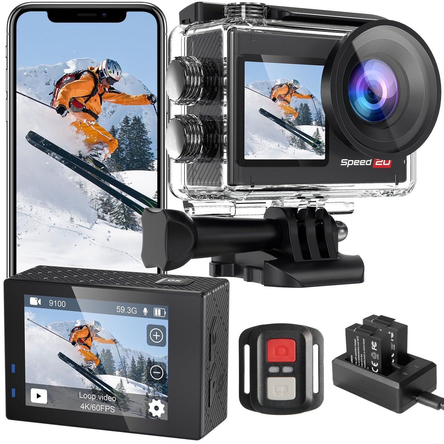 Hiicam 4K Waterproof Action Camera with Stabilization