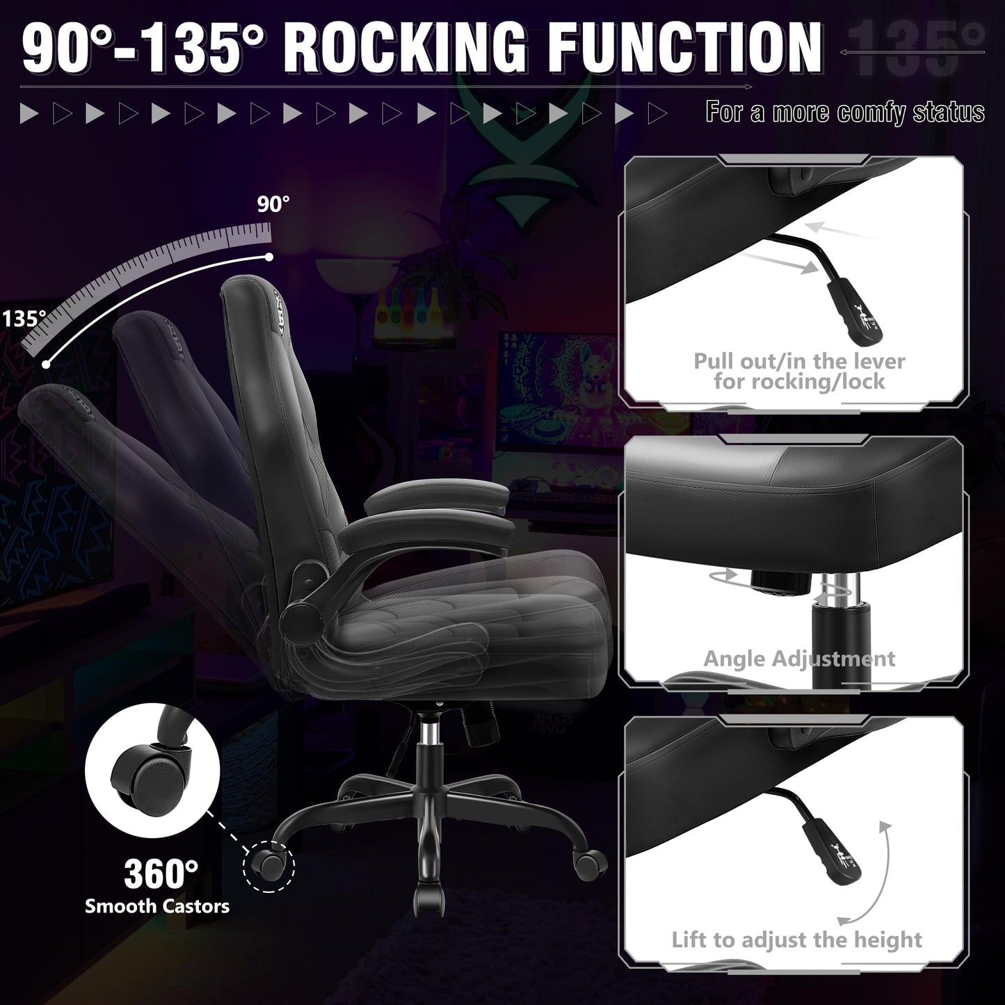 Ergonomic Gaming Chair with Lumbar Support