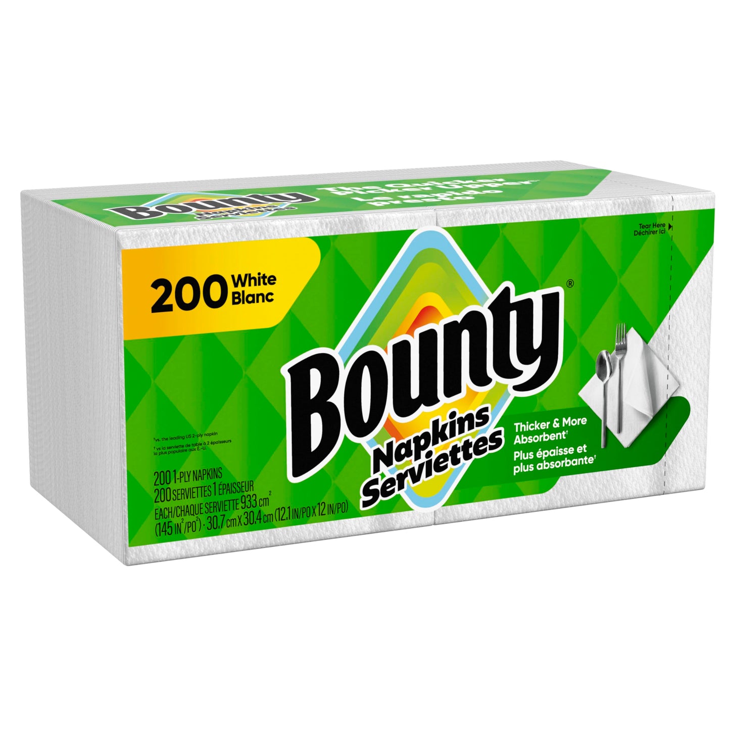 Bounty White Paper Napkins, 200 Count