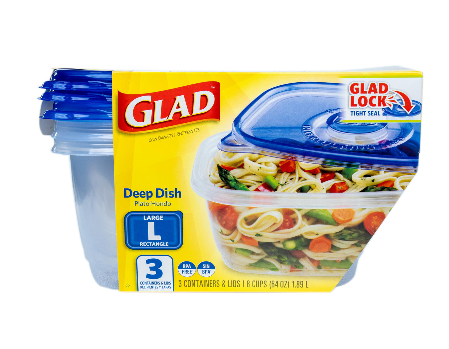 GladWare Deep Dish Food Storage Containers, 3 Count