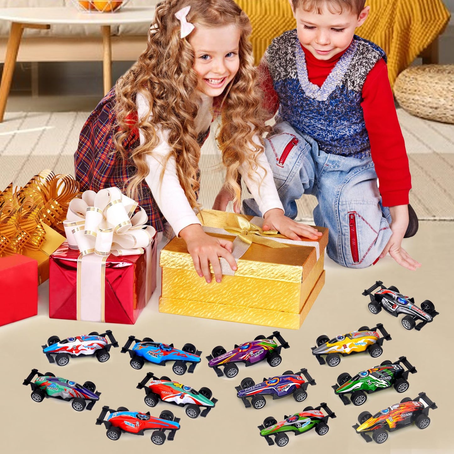 BYLGKE Toys for Ages 2-4, Baby Toys Cars, Die-Cast Racing Cars Party Favors, Pull-Back Car Educational Toys, Montessori Toys for 2+ Year Old Kids Toddlers, Pack of 12